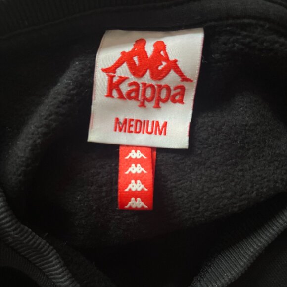 Kappa Cropped Black Sweatshirt with Grey Logo - Picture 3 of 3